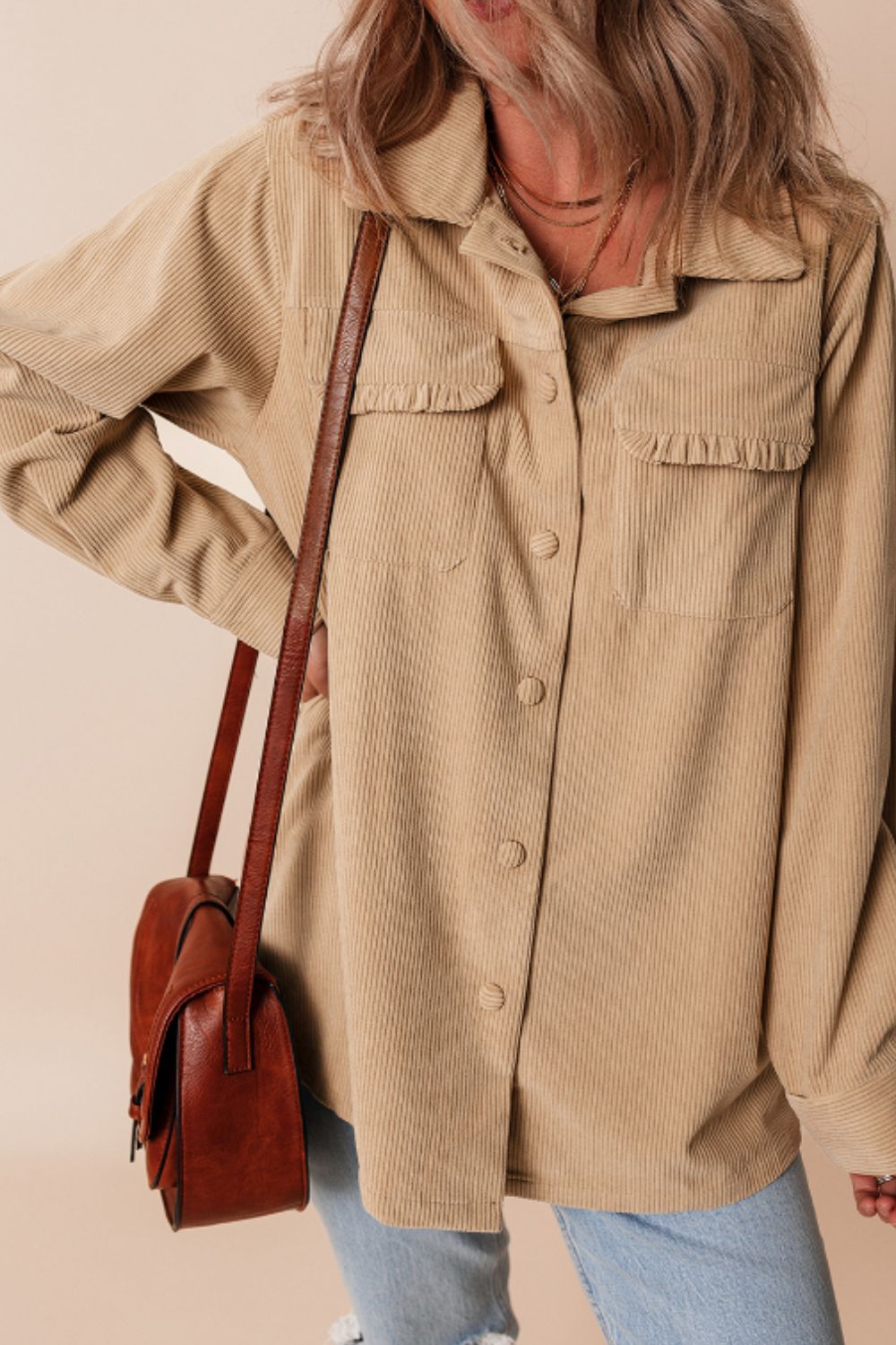 Balbina | Long-sleeved jacket with ruffles and buttons