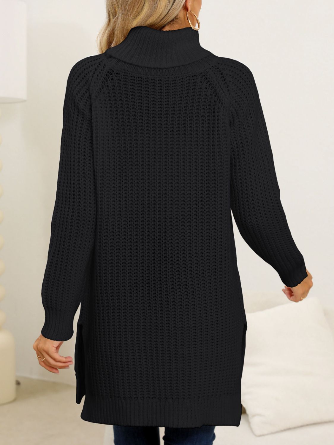 Anke® | Turtleneck sweater with slit and long sleeves