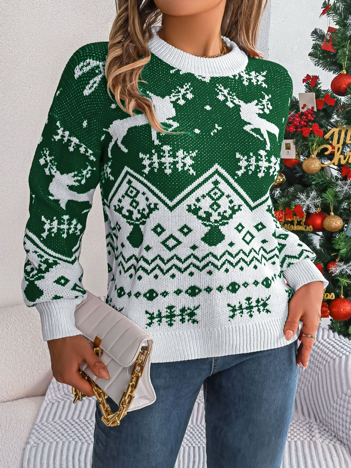 Dalia® | Christmas Element crew neck long sleeve sweater