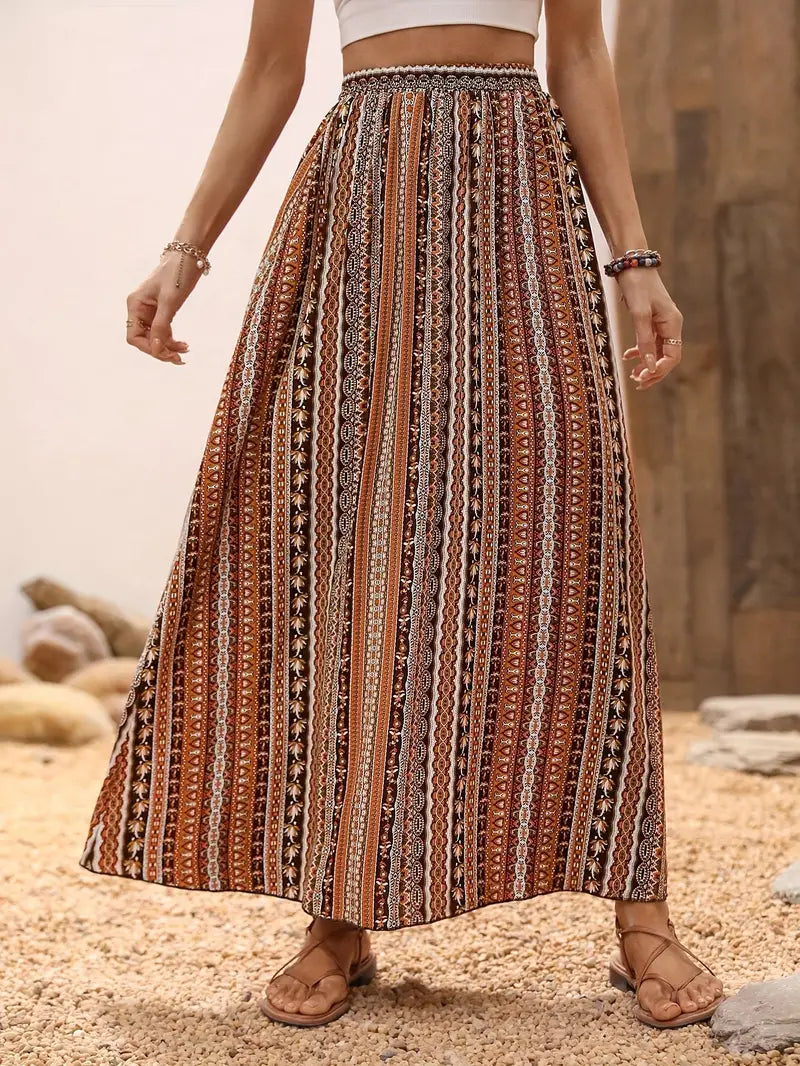 Cielo® | Flared skirt with tribal print