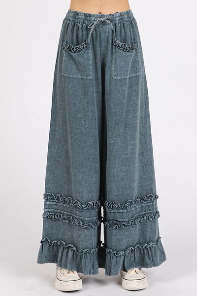 Alana® | Wide-leg trousers with ruffled pockets