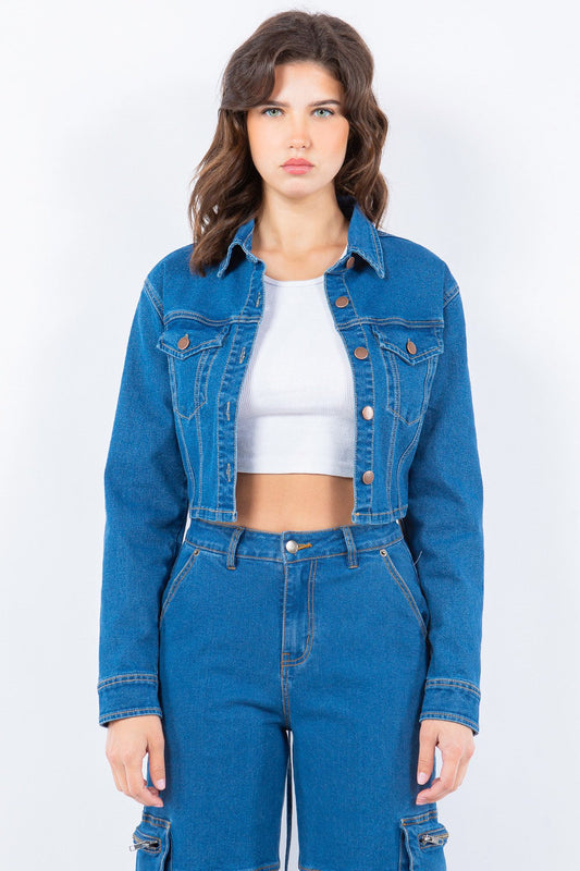 Anneliese® | Short denim jacket from American Bazi with lacing at the back
