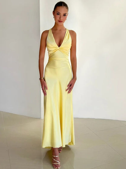 Lydia | Elegant Sleeveless V-Neck Maxi Dress for Special Occasions