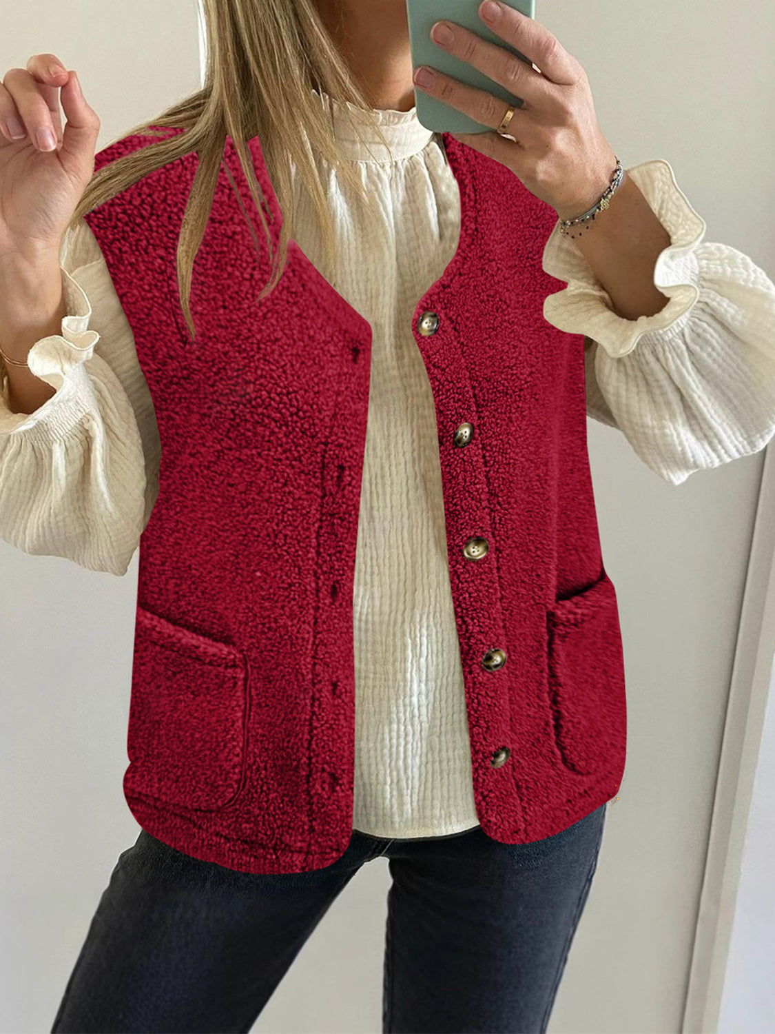 Caridad® | Buttoned vest coat with pockets
