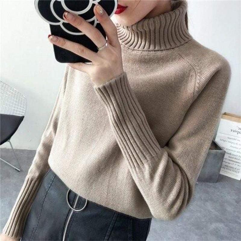 Ashley® | Turtleneck long sleeve autumn sweater for women