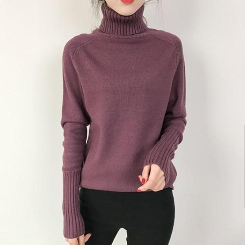 Ashley® | Turtleneck long sleeve autumn sweater for women