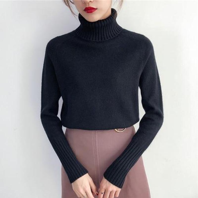 Ashley® | Turtleneck long sleeve autumn sweater for women