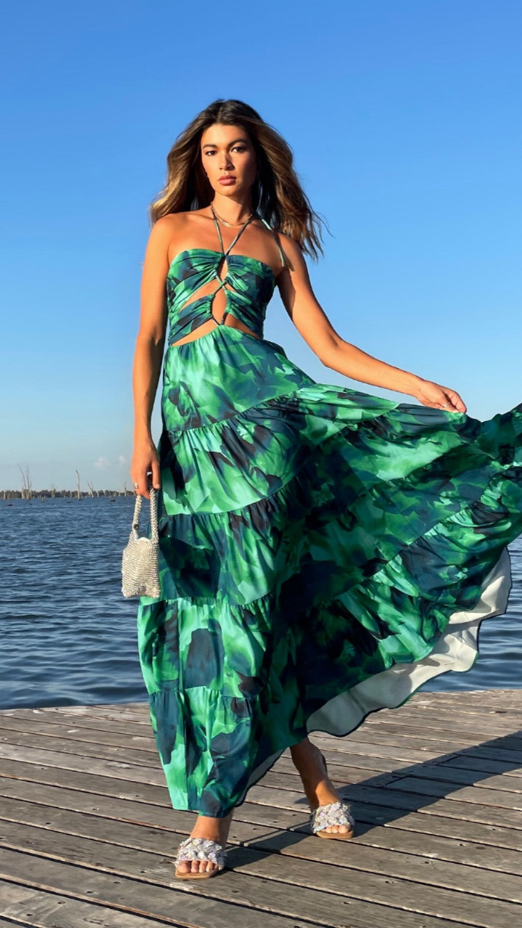 Calypso® | Halter maxi dress