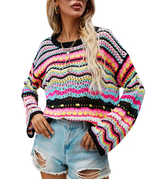 Briana® | Vintage 90s Casual Crochet Sweaters