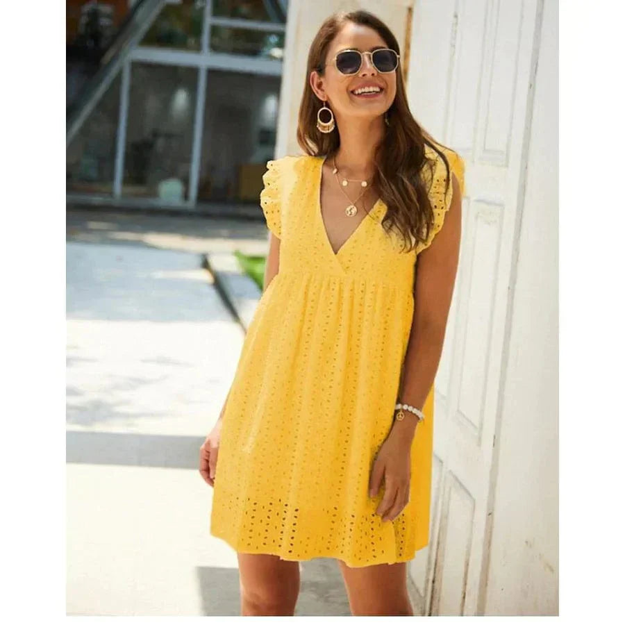 Delphine® | Yellow hippie dress