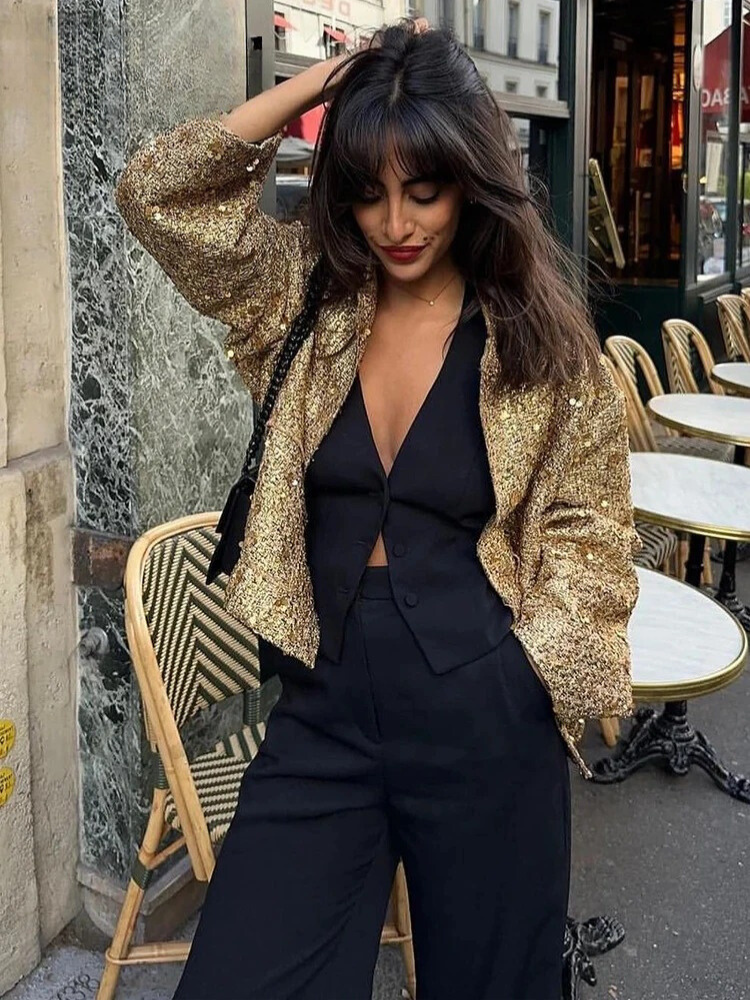 Cecilia® | Beautiful gold crochet coat for women