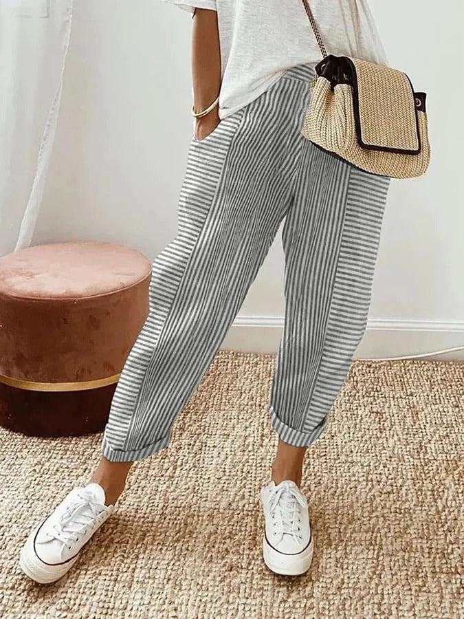Charlotte® | Striped women's trousers made of cotton