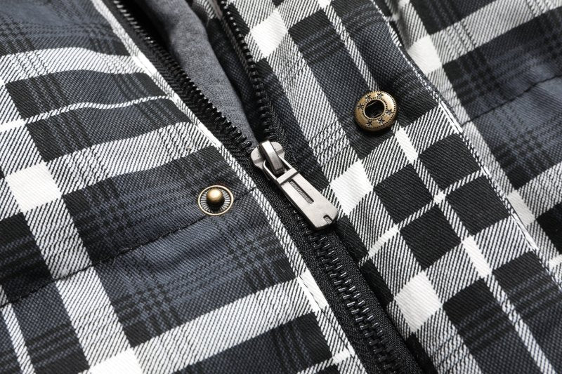 Miles | Men's Hooded Plaid Puffer Vest