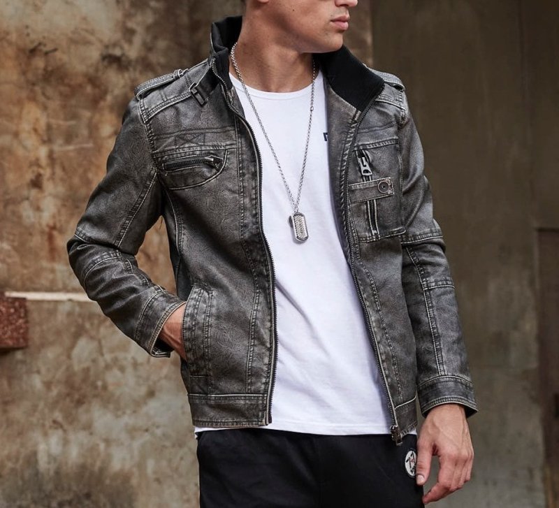 Jamison | Men's Slim-Fit Biker Jacket