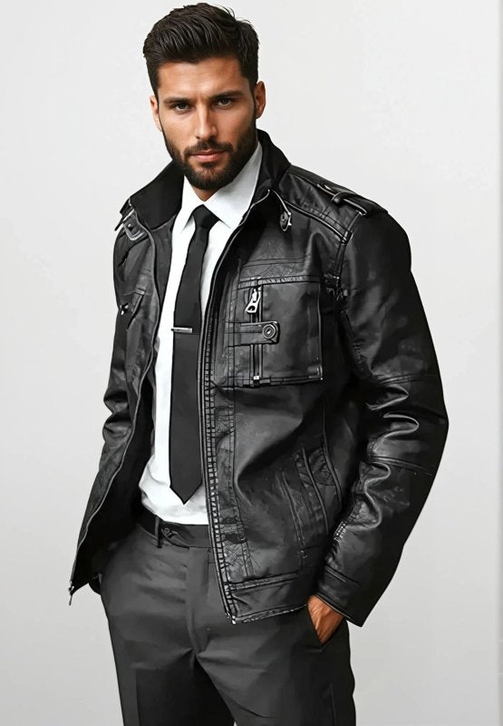 Jamison | Men's Slim-Fit Biker Jacket