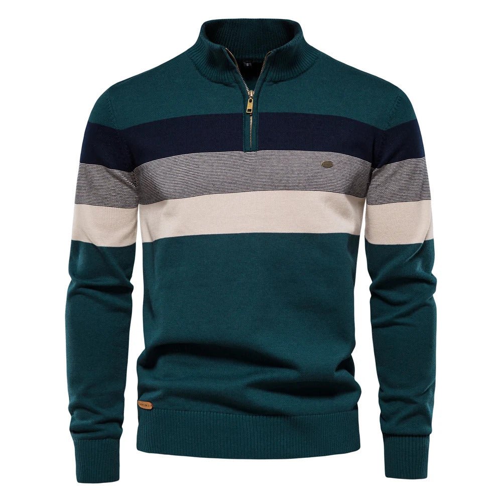Edward | Men's Half-Zip Striped Sweater