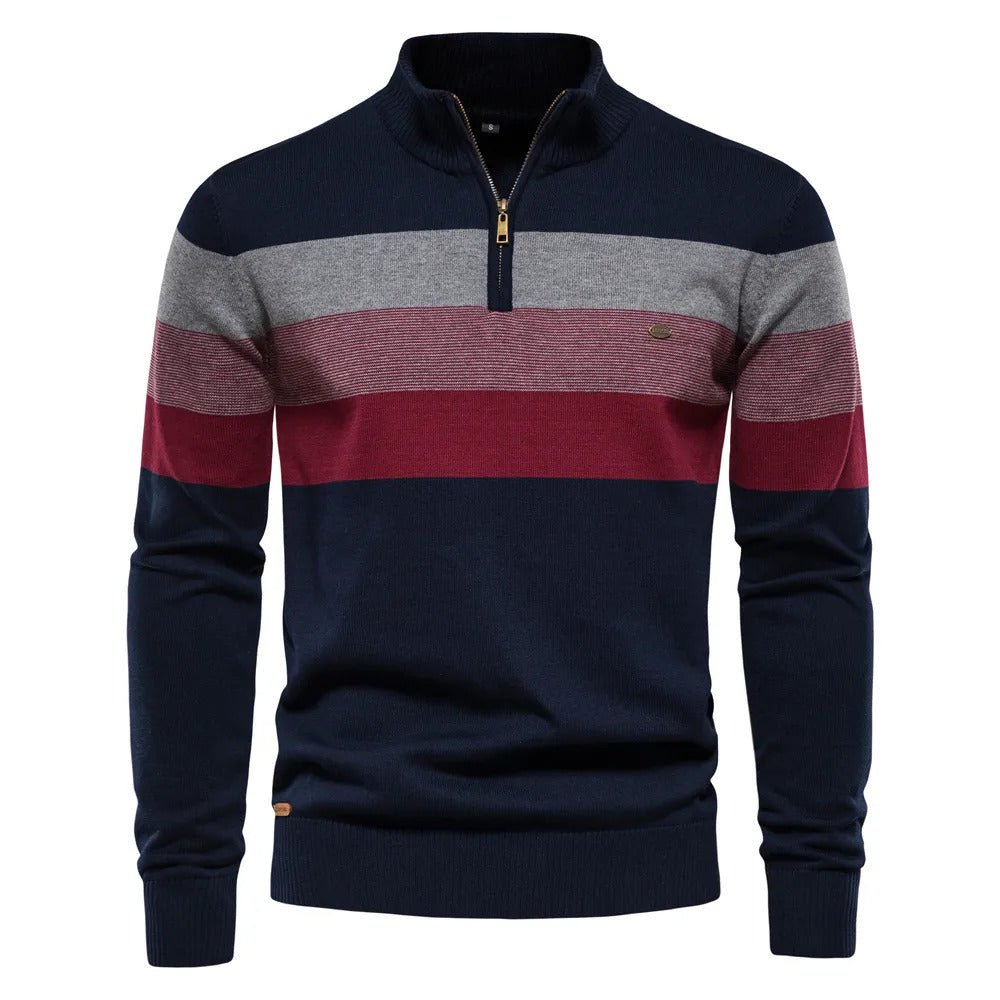 Edward | Men's Half-Zip Striped Sweater