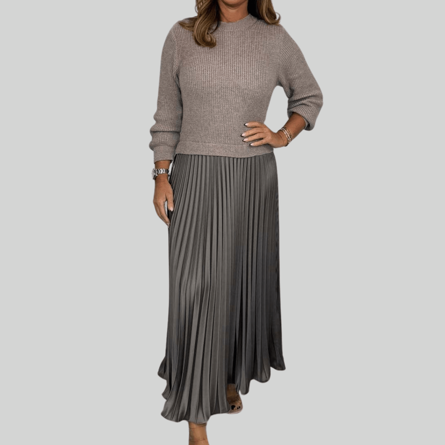 Belinda | Stylish winter dress with skirt detail and elegant cut