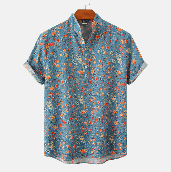 Kenneth | Stylish Printed Henley Shirt