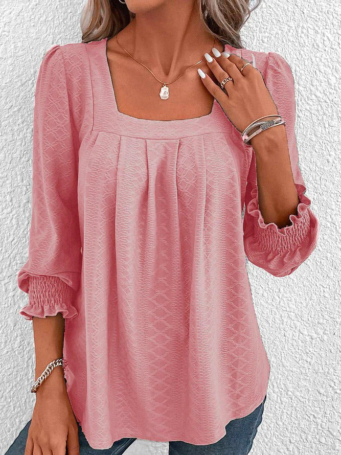 Buchert® | Cotton Blouse With A Square Neckline