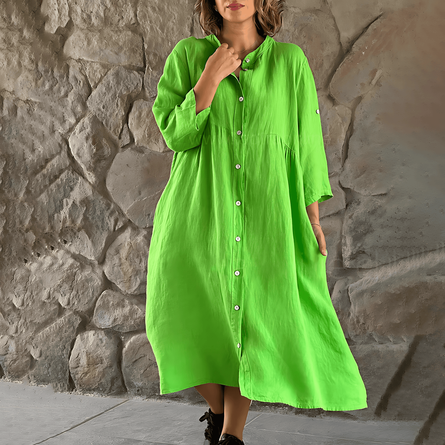 Dolores® | Plus Size Summer Dress Casual Button-Down