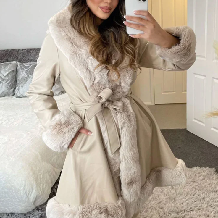 Claudia® | Women's lined faux fur winter coat with hood