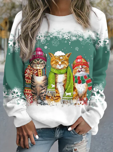 Aurora® | Comfortable winter sweatshirt with cat motifs