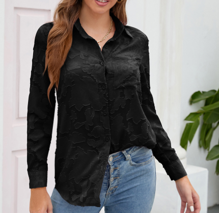 Aulikki® | Lace See Through Button Down Blouse