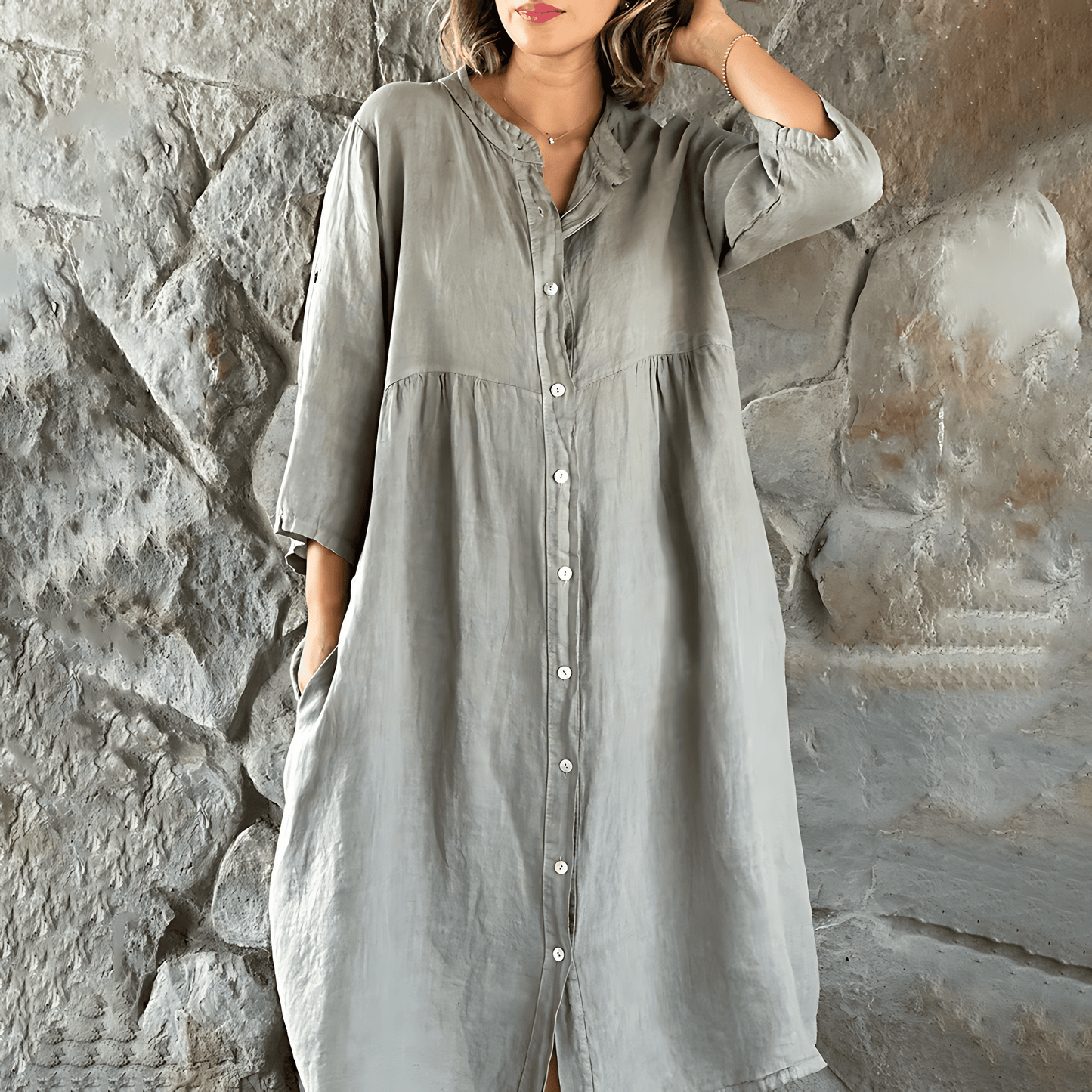 Dolores® | Plus Size Summer Dress Casual Button-Down