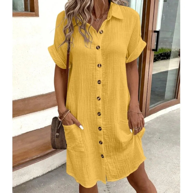 Courtney® | Elegant Summer Dress With Collar And Pockets