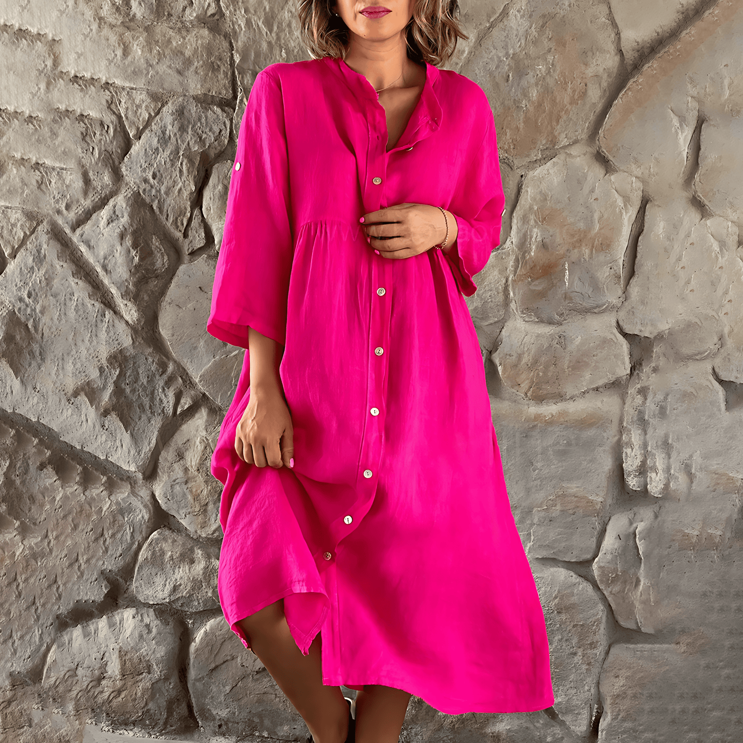 Dolores® | Plus Size Summer Dress Casual Button-Down