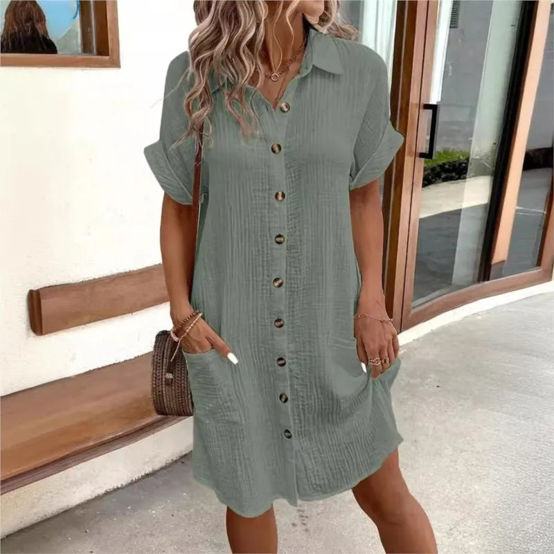 Courtney® | Elegant Summer Dress With Collar And Pockets