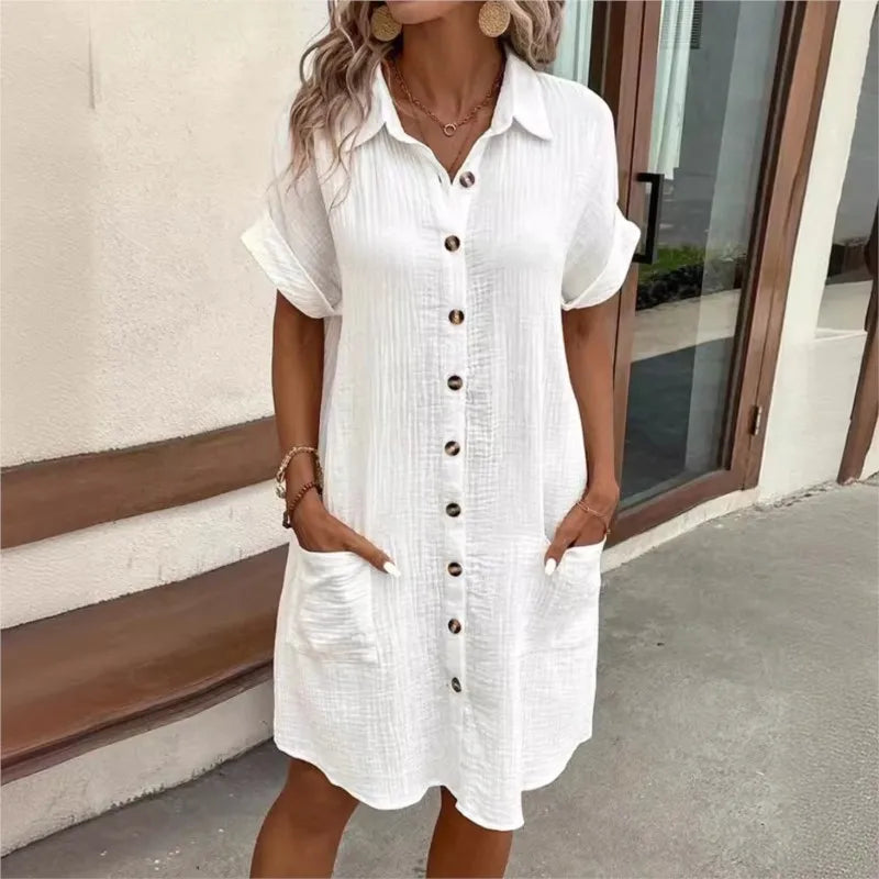 Courtney® | Elegant Summer Dress With Collar And Pockets