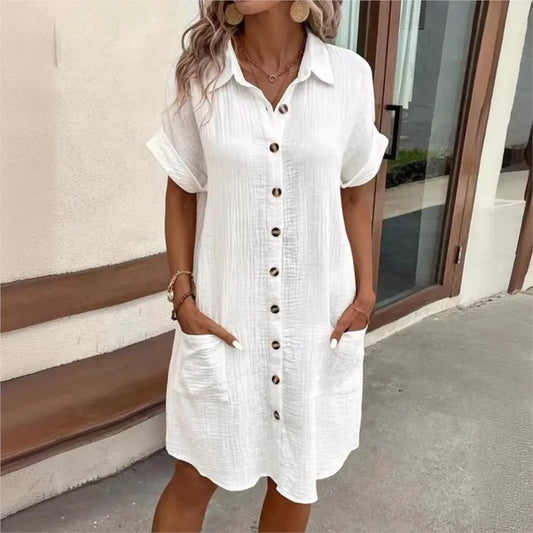 Courtney® | Elegant Summer Dress With Collar And Pockets