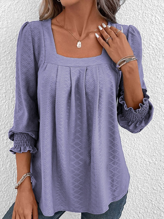 Buchert® | Cotton Blouse With A Square Neckline
