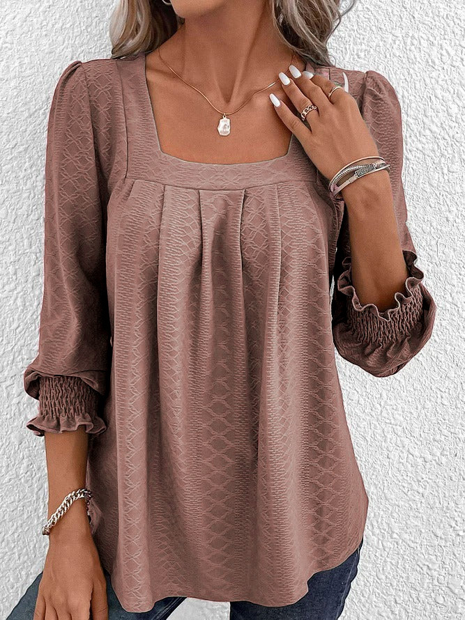 Buchert® | Cotton Blouse With A Square Neckline