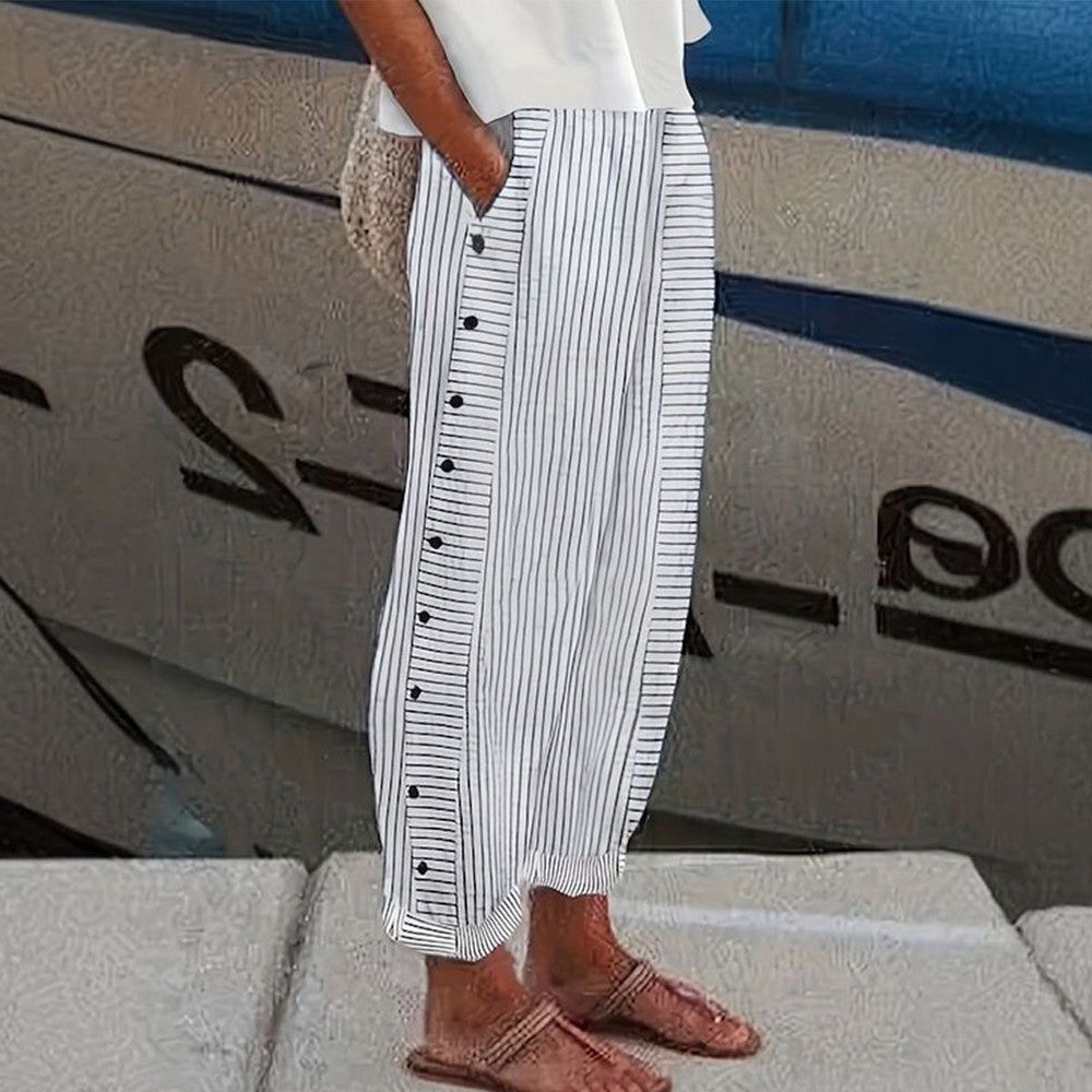 Diane® | Striped cotton trousers