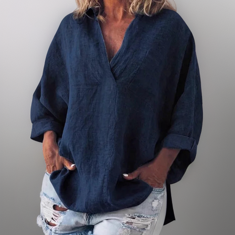 Dafne® | Comfortable long-sleeved shirt with a V-neck