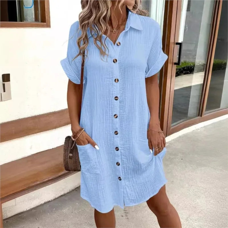 Courtney® | Elegant Summer Dress With Collar And Pockets