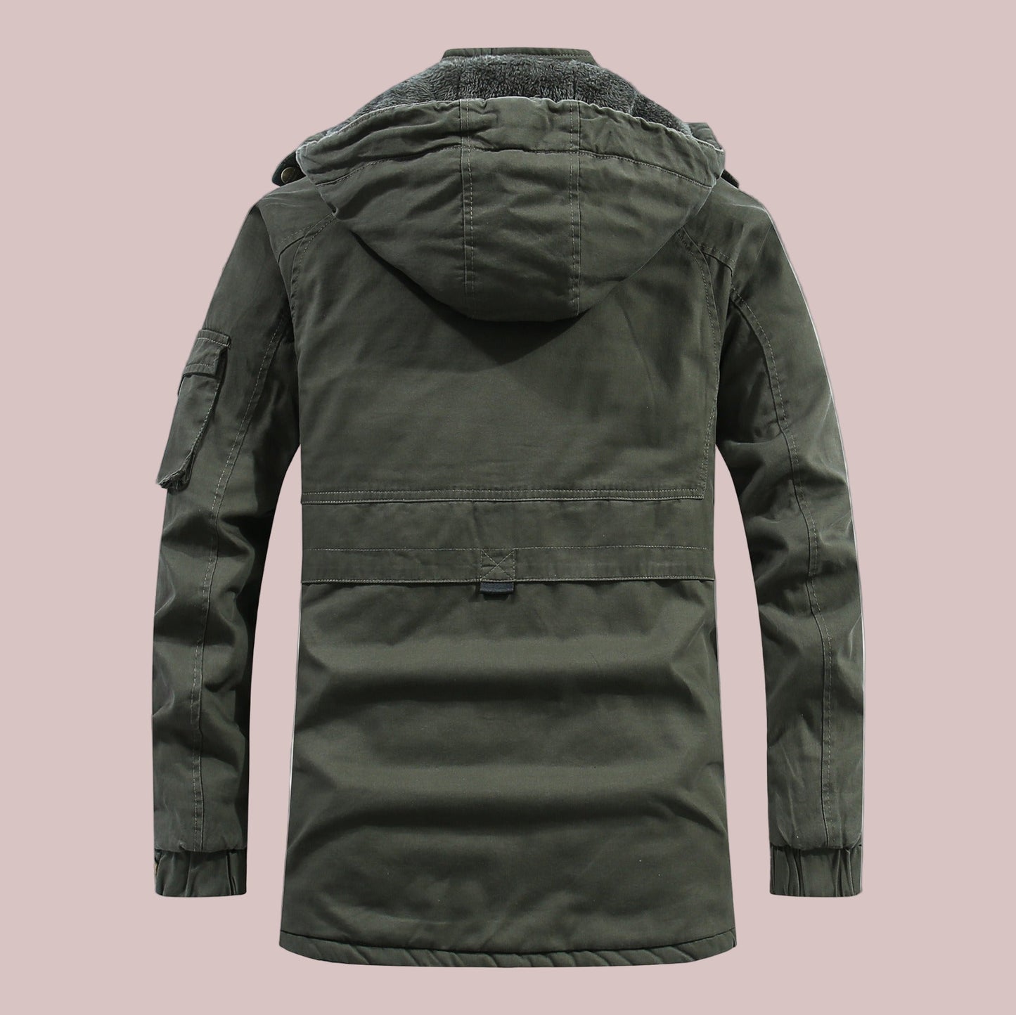Men’s Hooded Jacket – Slim Fit – Mid Length – Fleece Lined – Outdoor Workwear