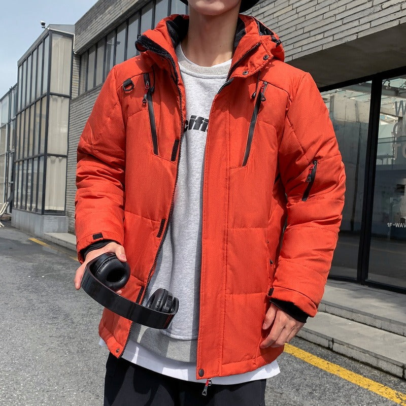 Men’s Ski Suit – Insulated Hooded Jacket – Adjustable Bib Pants – Relaxed Fit