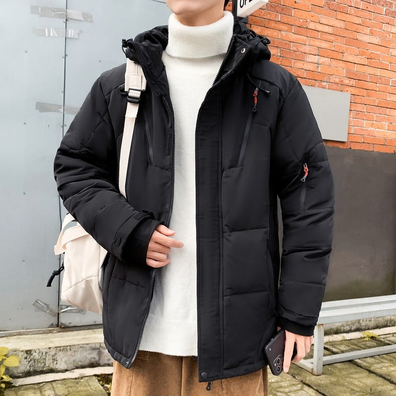 Men’s Ski Suit – Insulated Hooded Jacket – Adjustable Bib Pants – Relaxed Fit