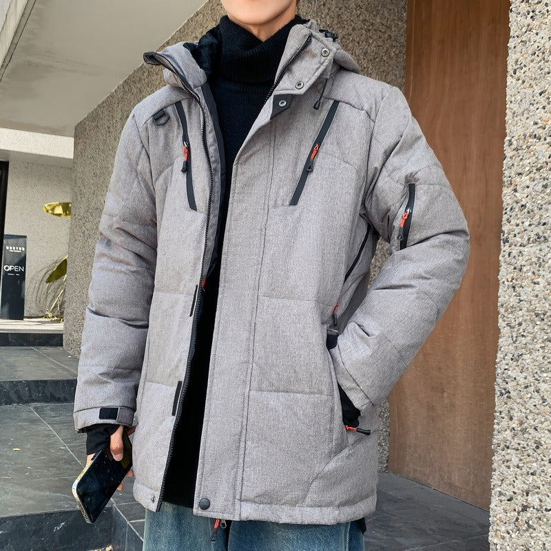 Men’s Ski Suit – Insulated Hooded Jacket – Adjustable Bib Pants – Relaxed Fit