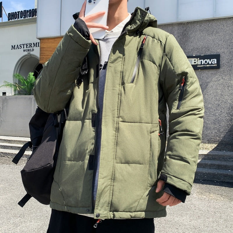 Men’s Ski Suit – Insulated Hooded Jacket – Adjustable Bib Pants – Relaxed Fit