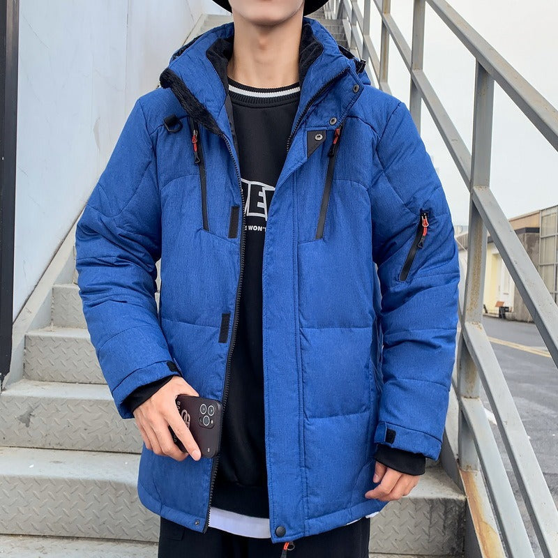 Men’s Ski Suit – Insulated Hooded Jacket – Adjustable Bib Pants – Relaxed Fit