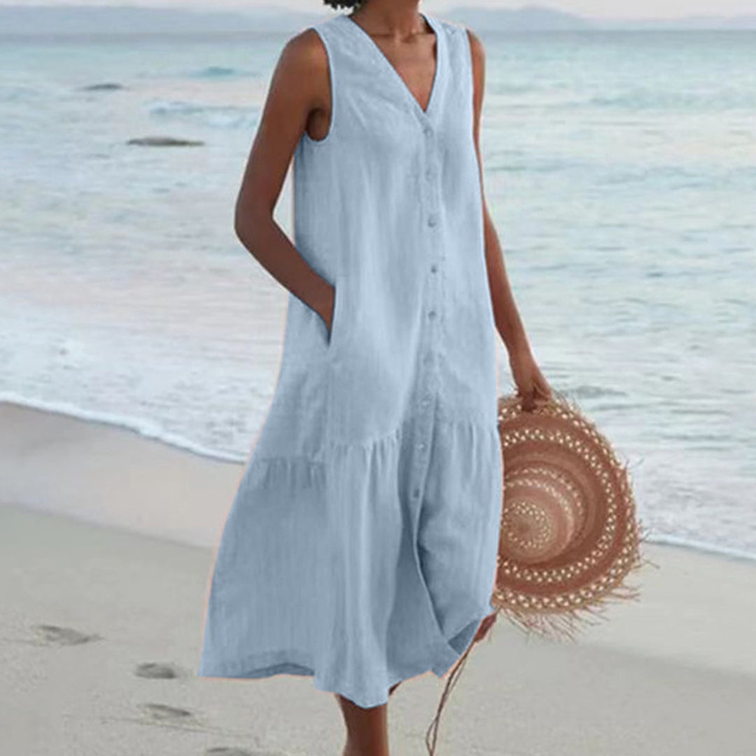 Lynne | Elegant Sleeveless Midi Dress