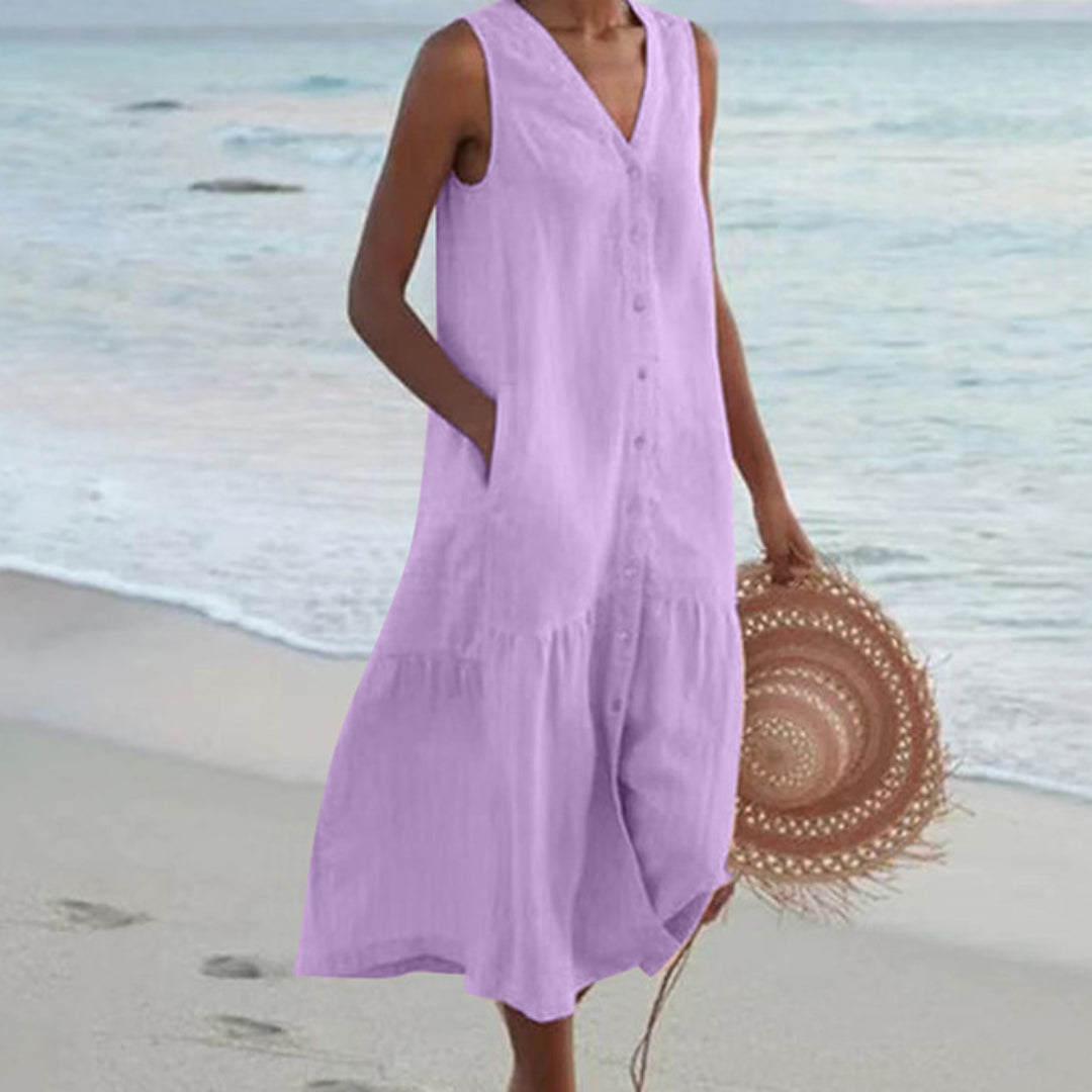 Lynne | Elegant Sleeveless Midi Dress