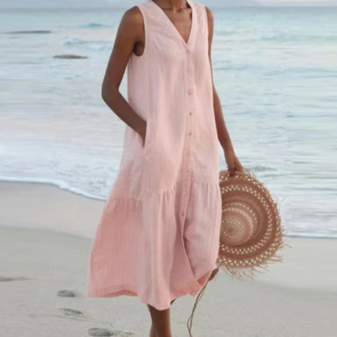 Lynne | Elegant Sleeveless Midi Dress