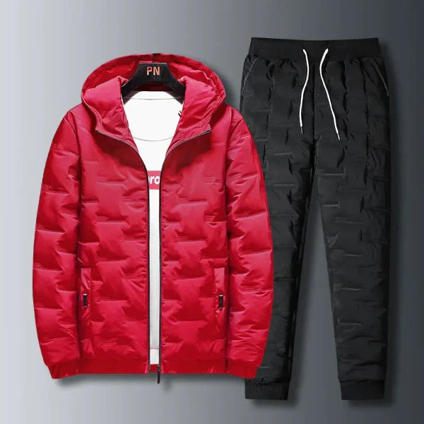 Men's Two-Piece Set - Hooded Jacket - Regular Fit – Full Zip – Ribbed Cuff - Drawstring Pants