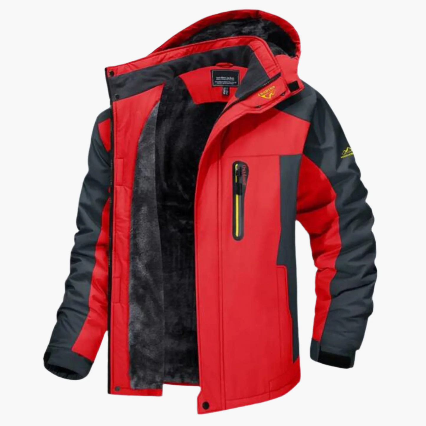 Men’s Outdoor Jacket – Waterproof Hooded – Fleece Lined – Casual Fit – Zipped Pocket
